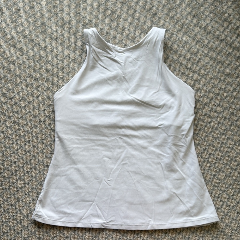 Athleta White Sleeveless Women's High Neck Tank w/ built in bra